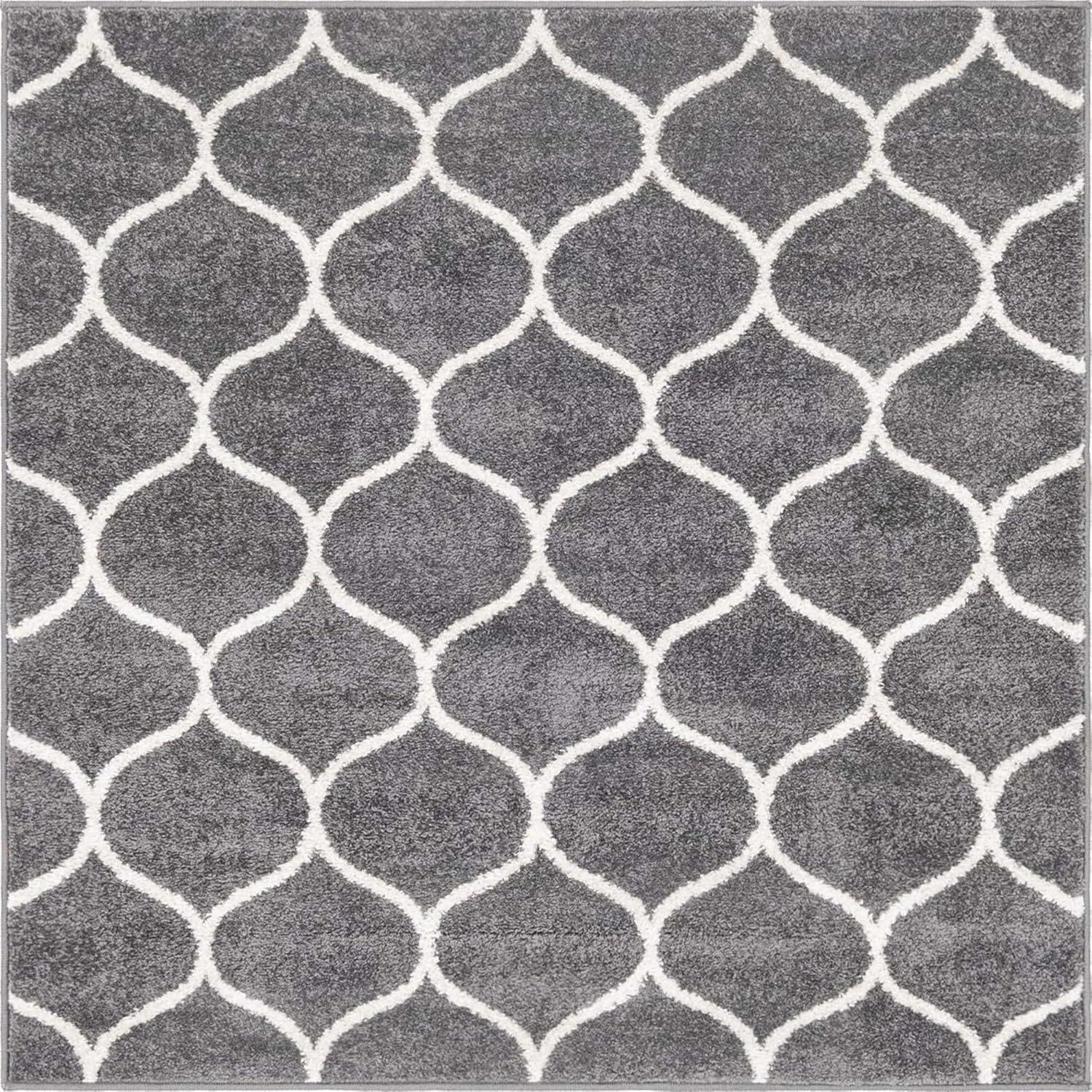 Unique Loom Trellis Frieze Rounded Area Rug