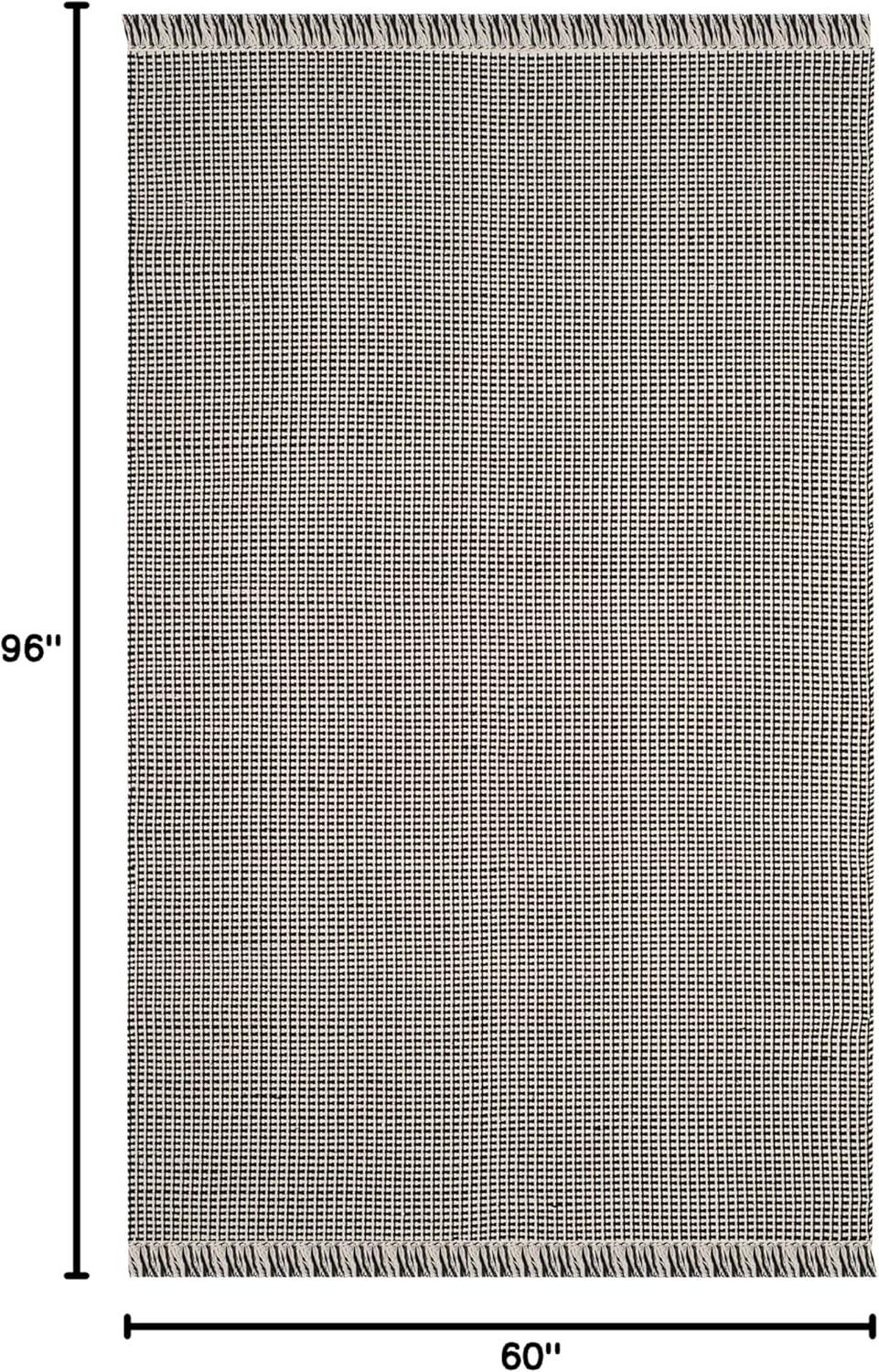 Montauk MTK340 Hand Woven Indoor Area Rug - Ivory/Black - 5'x8' - Safavieh