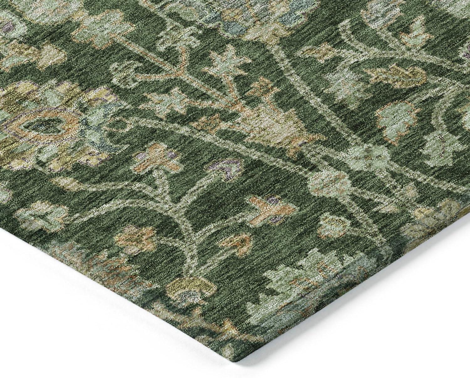 Machine Washable Indoor/Outdoor Chayden ACN1087 Green Rug