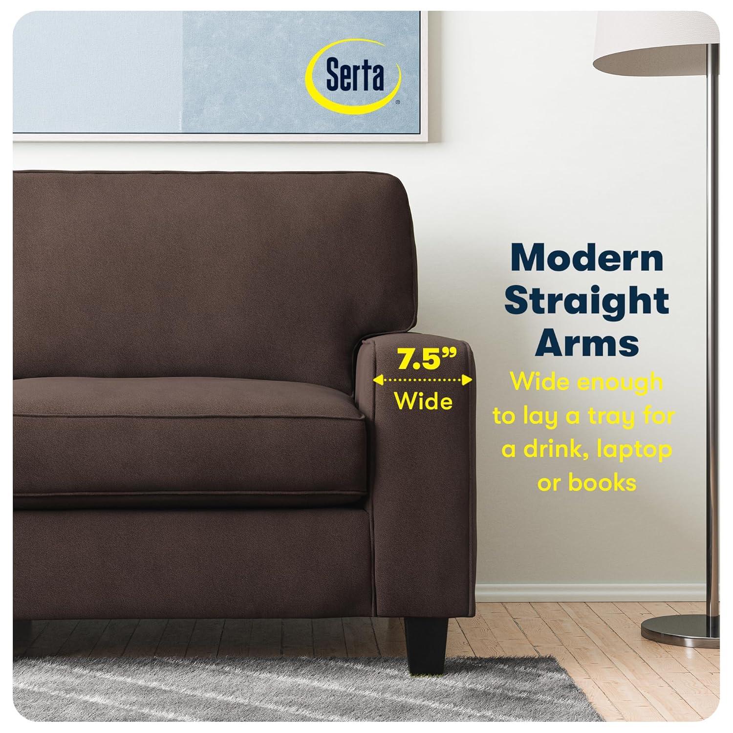 Serta Palisades 78" Track Arm Sofa, Easy Care Fabric, Soft Pillow Back, Pocket Coil Seat Cushions