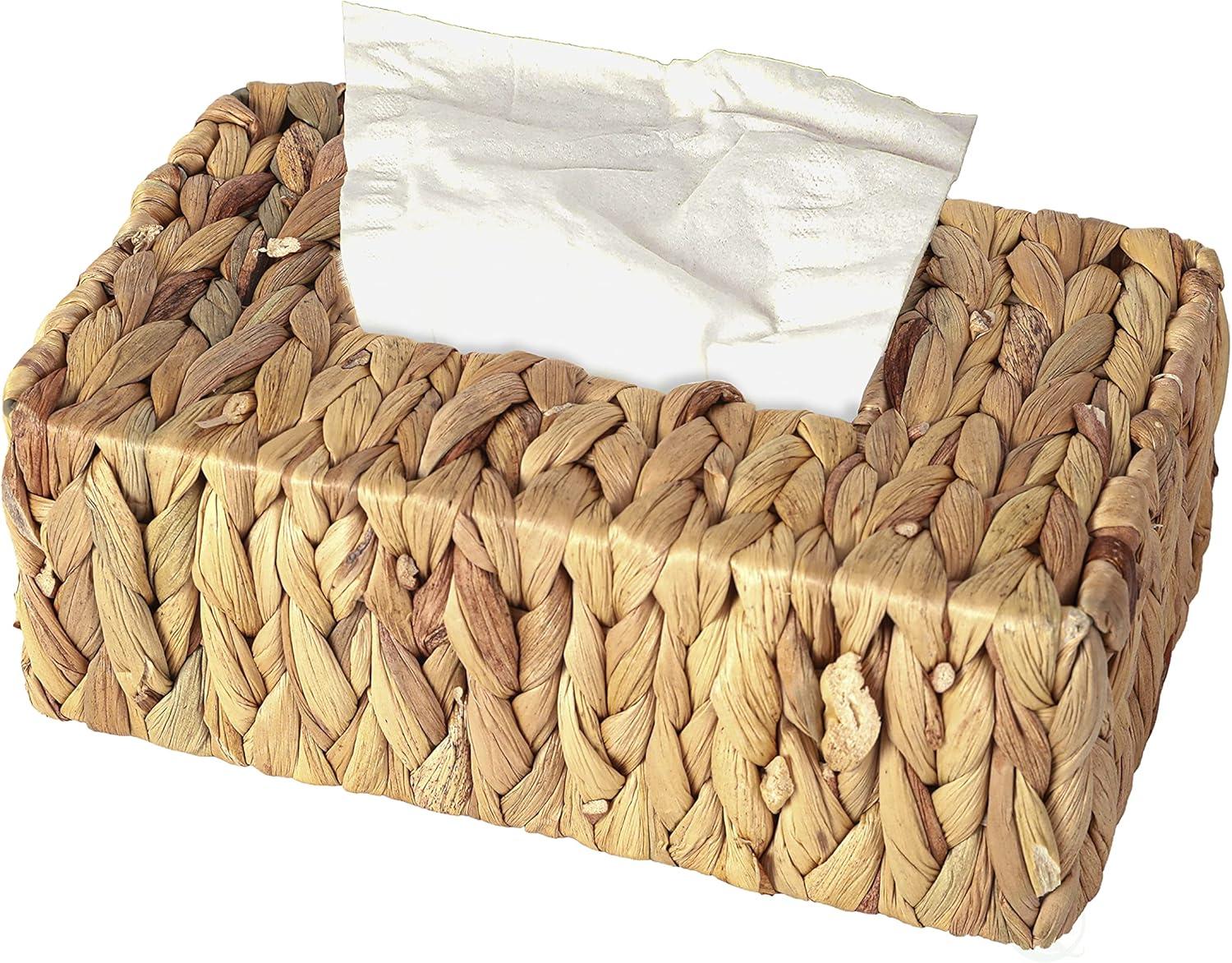 Water Hyacinth Wicker Tissue Box Cover