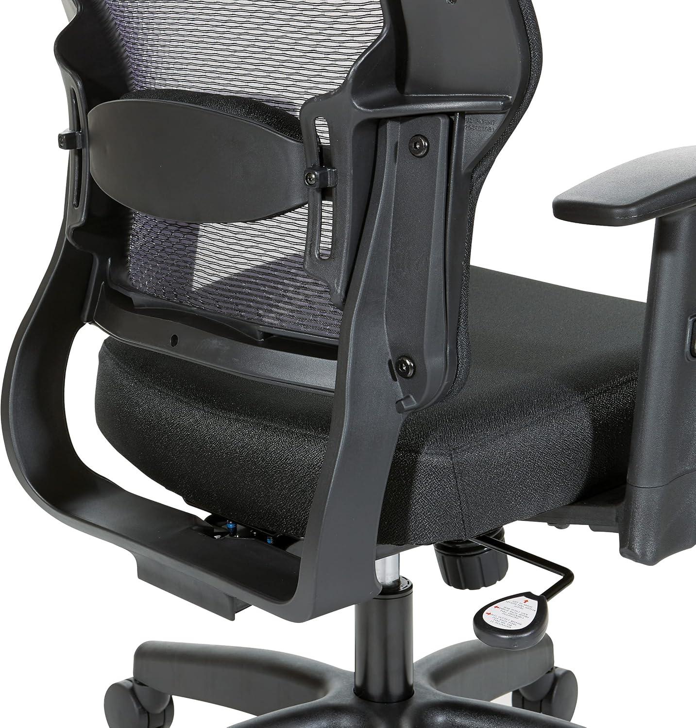 Space Seating 24/7 Intense Use Office Chair Breathable Air Grid in Black Fabric