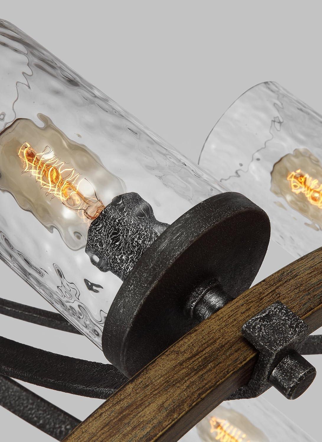 Steffens Iron & Textured Glass Chandelier (24"-48")