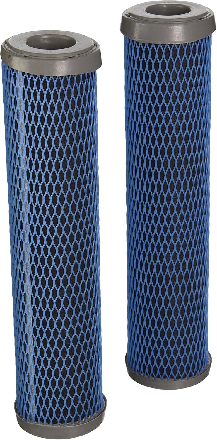 Blue and Black Carbon Wrapped Water Filter Cartridges, 2-Pack