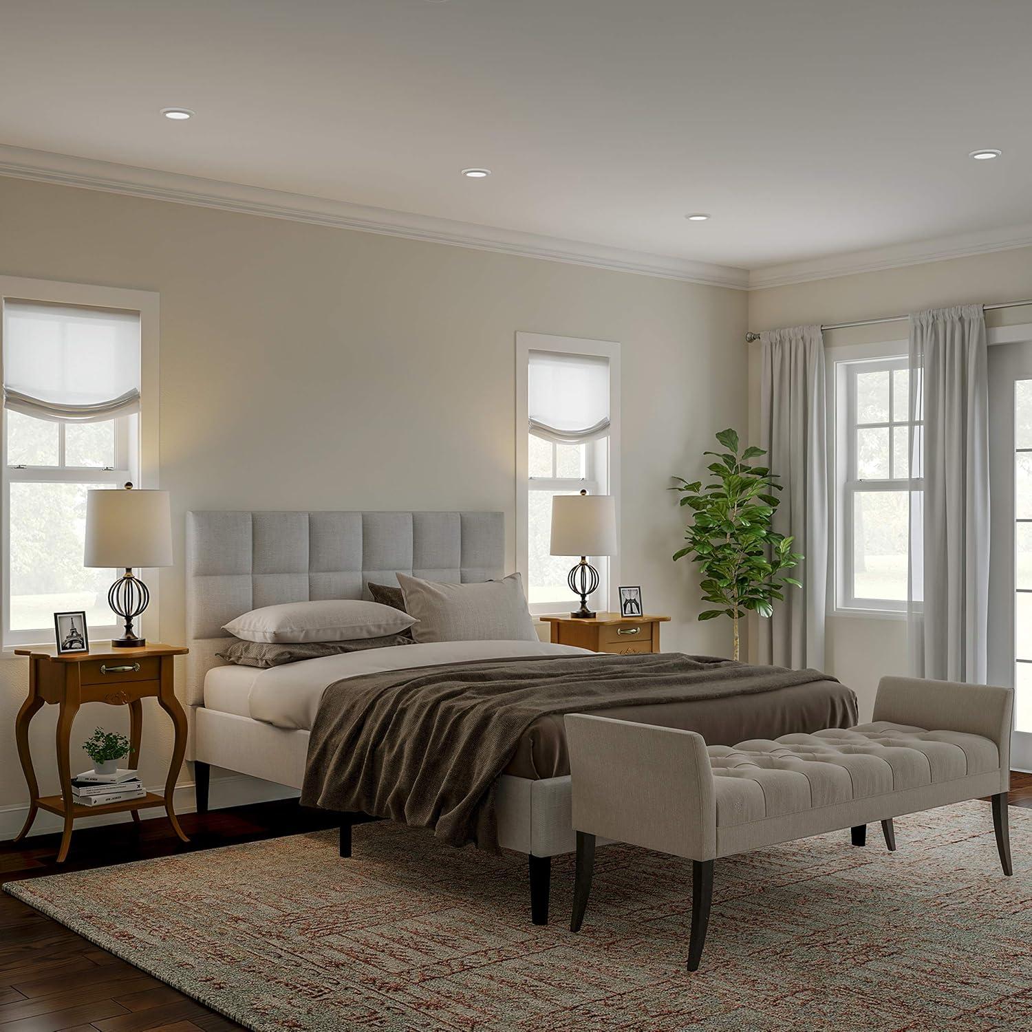 Lavish Home Juego de 2 Lámparas de Mesa Modernas de Estilo Rústico, Marfil