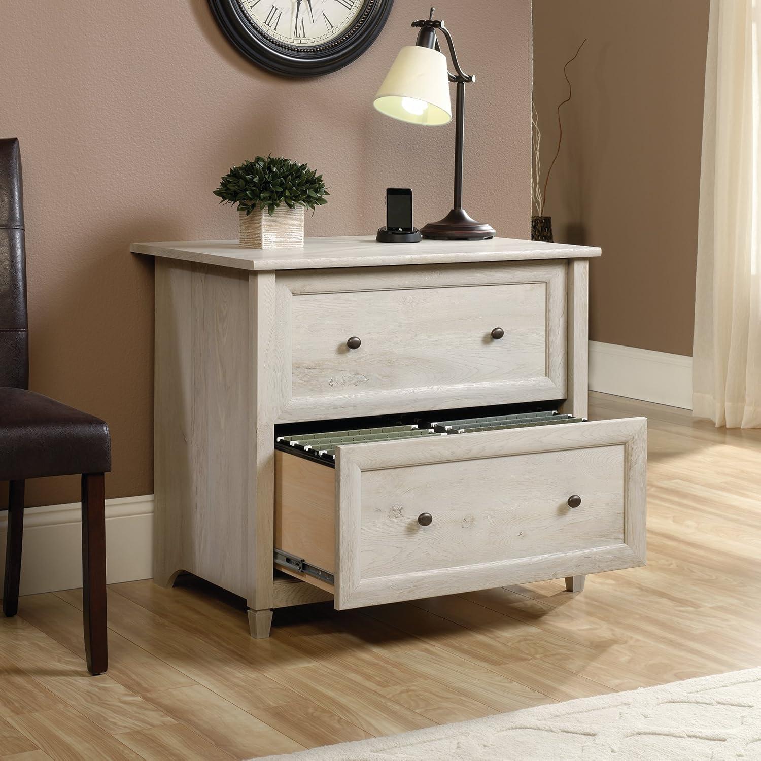 Edge Water Lateral File Cabinet - Chalked Chestnut - Sauder: Safety Mechanism, Holds Legal/Letter Files