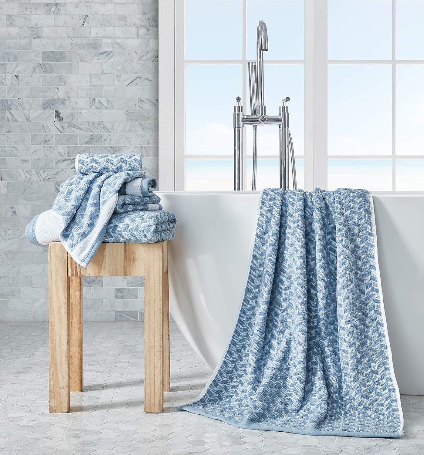 Zane Chevron 6 Piece 100% Cotton Towel Set