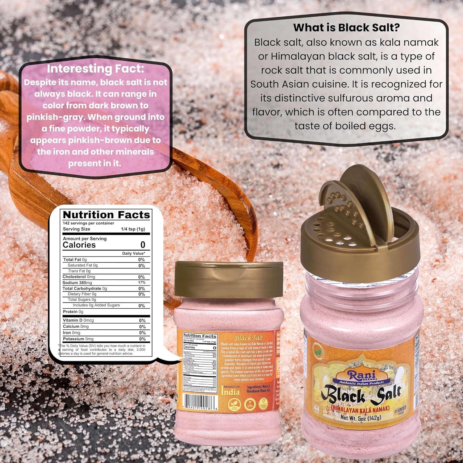 Black Salt (Kala Namak) Mineral Powder - 5oz (142g) - Rani Brand Authentic Indian Products
