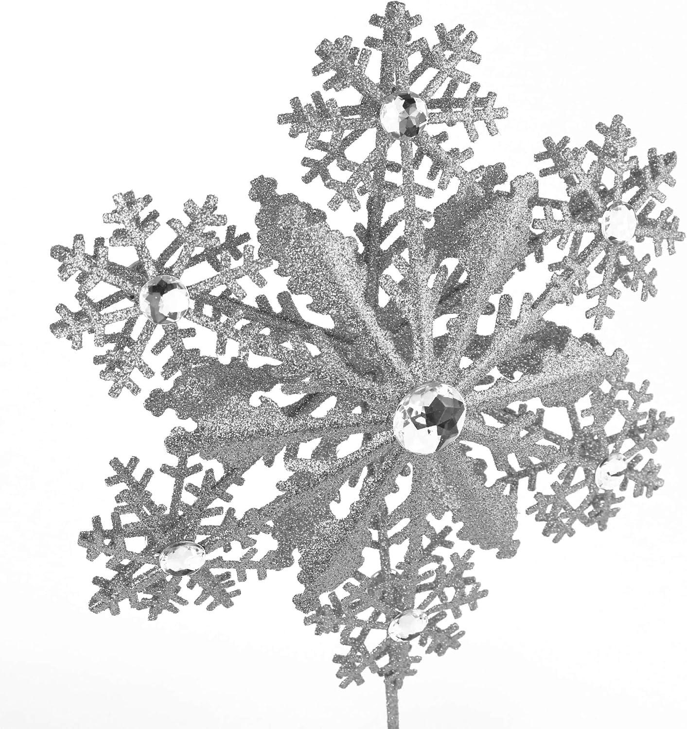 Ornativity Glitter Snowflake Tree Topper - Silver