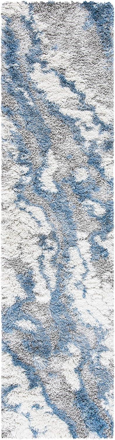 SAFAVIEH Horizon Konstantinos Abstract Shag Runner Rug, Grey/Gold, 2' x 17'