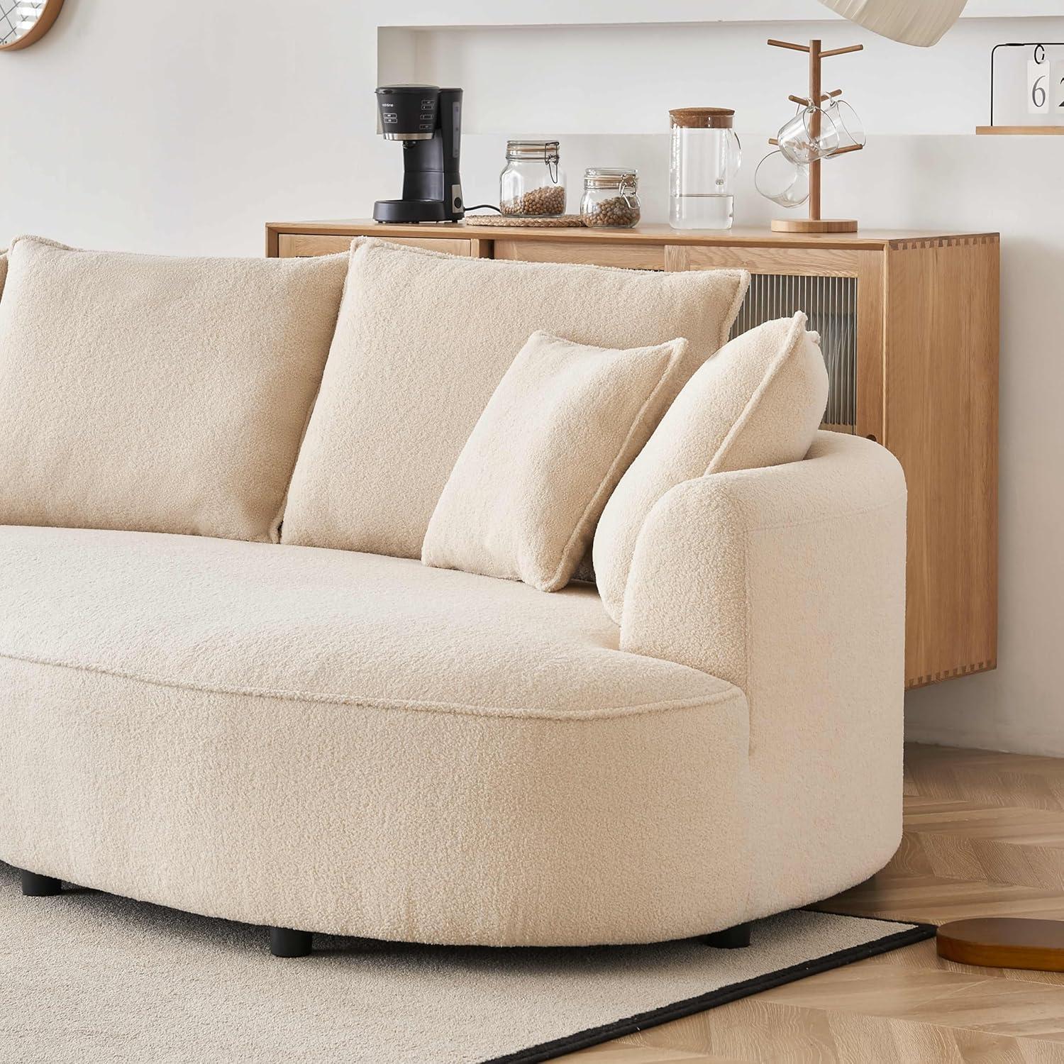 Excellent Future 122.8" Curved Sofa Modern Curved Couch Living Room Modular Sectional Sofa