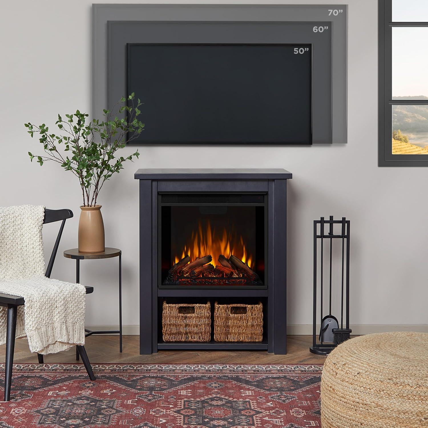 Hollis 32" Electric Fireplace in Black by Real Flame