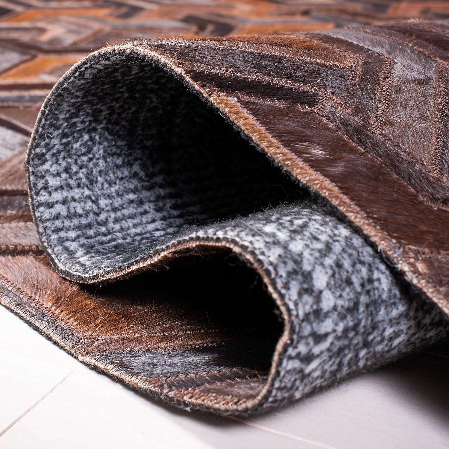 Studio Leather STL817 Hand Woven Area Rug - Brown/Light Brown - 5'x8' - Safavieh.