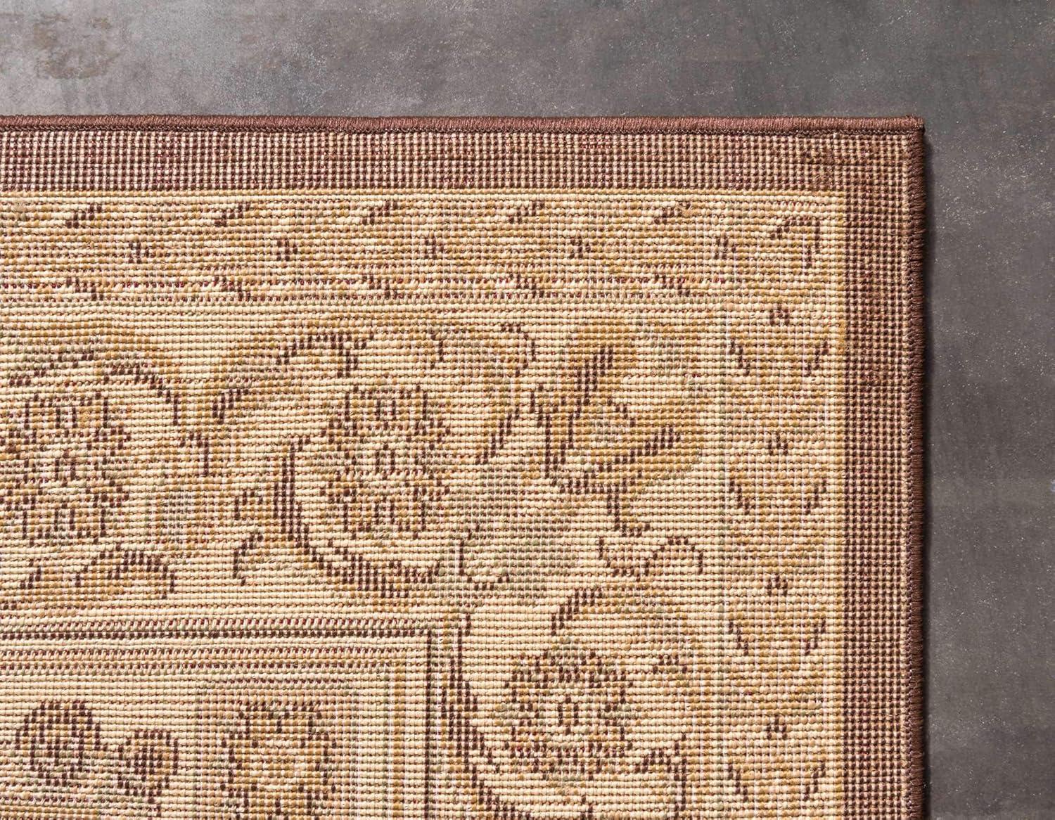 Versailles Classic Medallion Brown/Ivory 2'7" x 10' Runner Rug