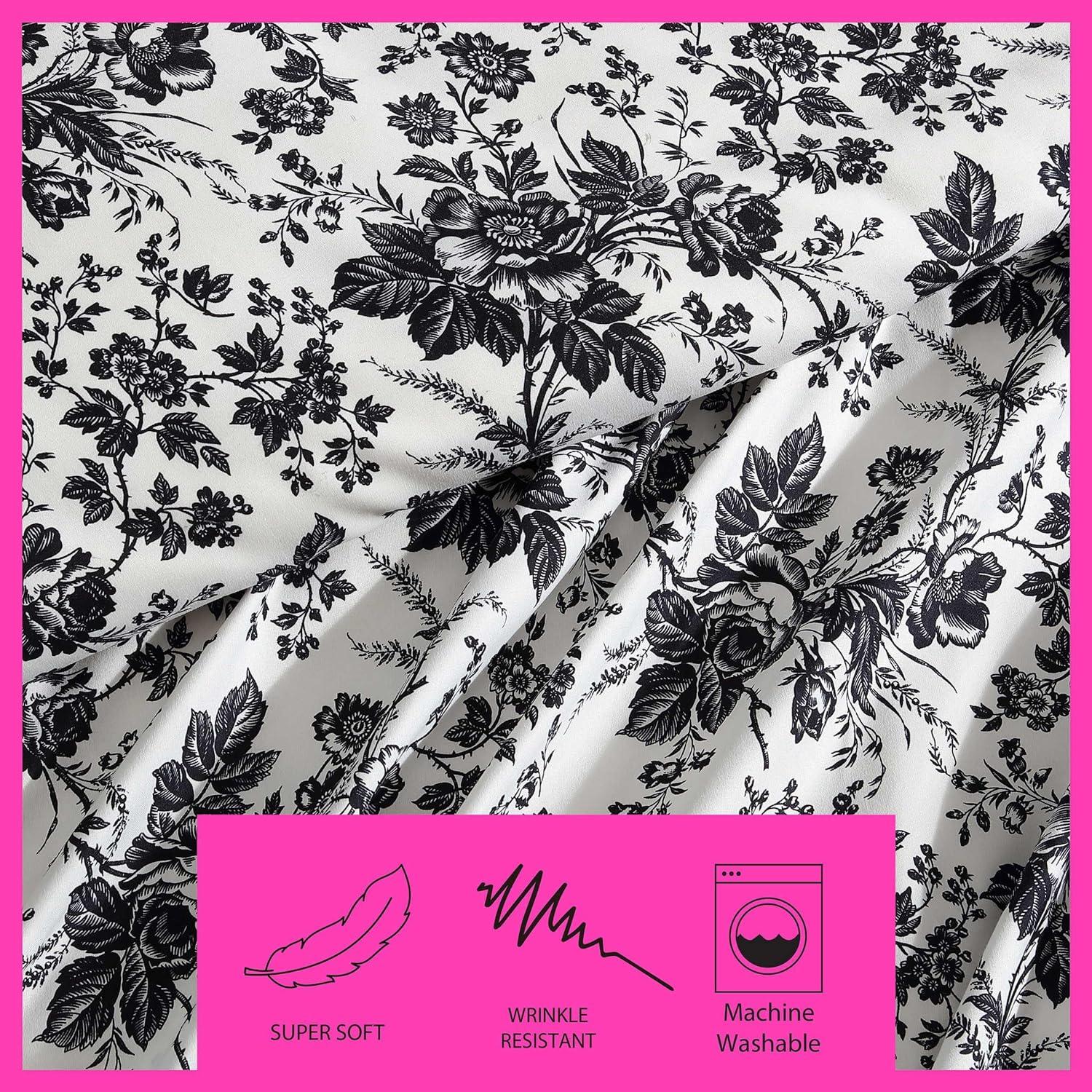 Betsey Johnson Betseys Toile Reversible Black Duvet Cover Set