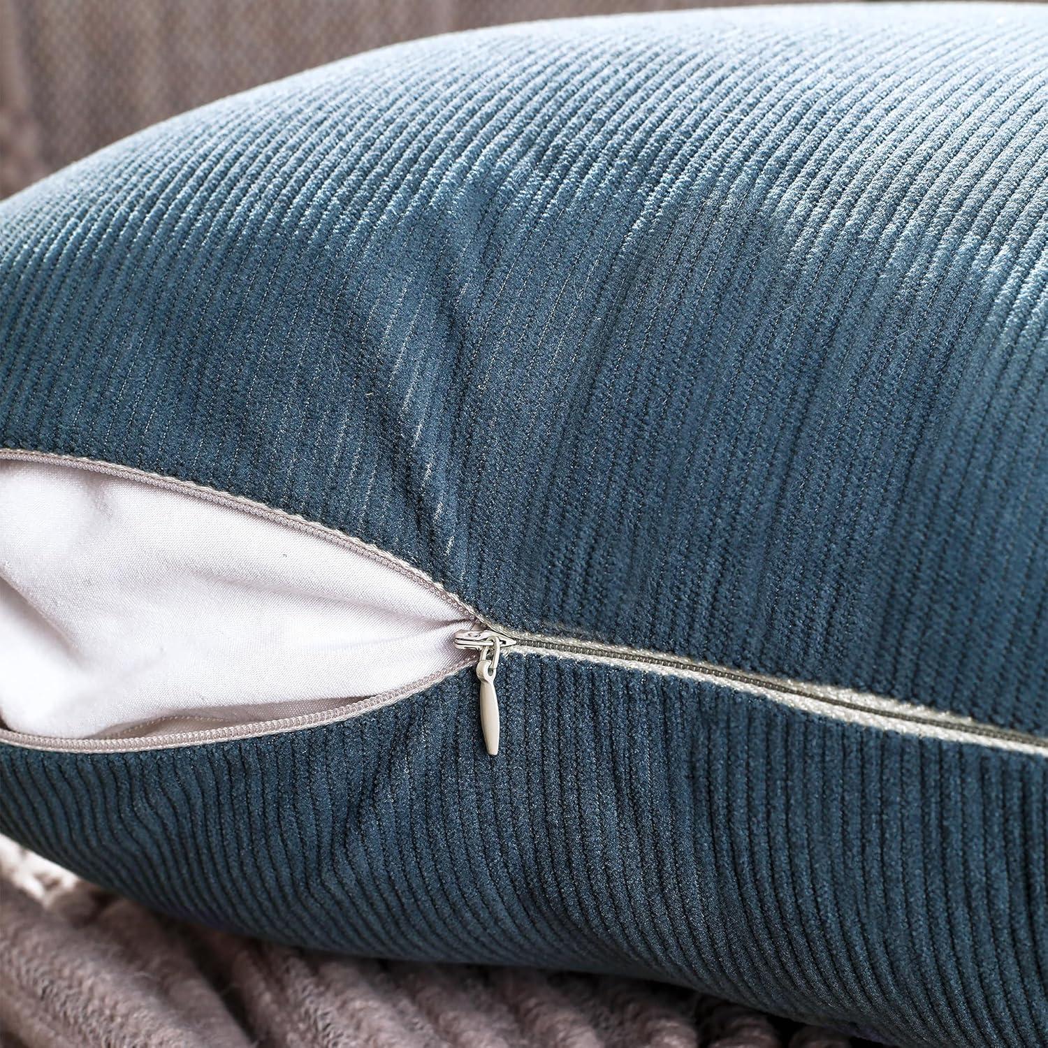 LALA & WONZ Corduroy Striped Throw Pillow Covers (Set of 2)