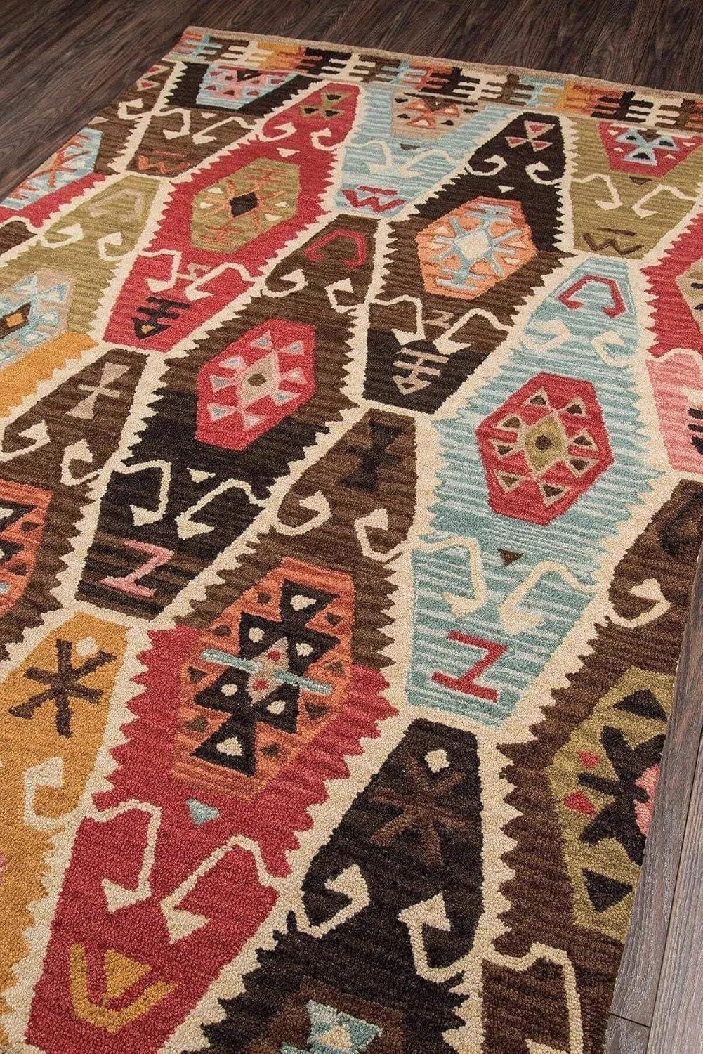 Momeni Rugs Tangier Collection, 100% Wool Hand Tufted Tip Sheared Transitional Area Rug, 7'6" x 9'6", Multicolor