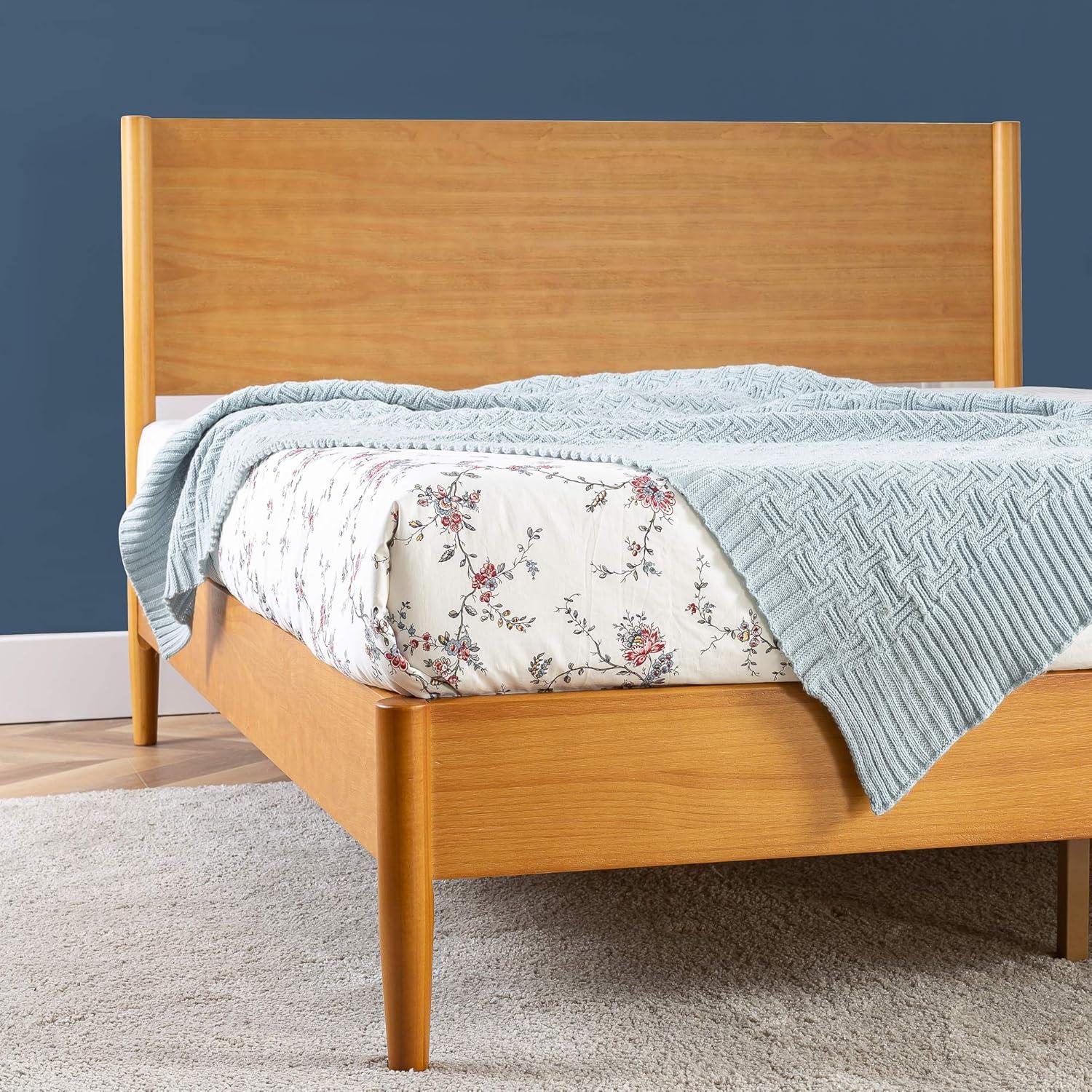 Zinus Allen 35” Mid Century Wood Platform Bed Frame, King