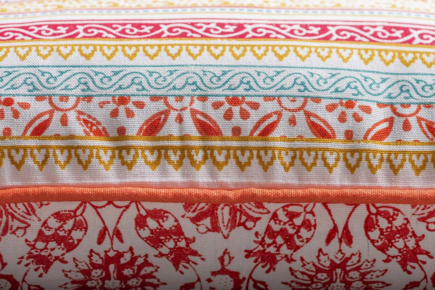 Maison d' Hermine Decorative Pillow Covers 18 x 18 Inch Square 100% Cotton Throw Pillow Covers with Invisible Zipper Cushion Case for Living Room Couch, Chair, Sofas, Bedroom, Home (Katmandou - Doda)