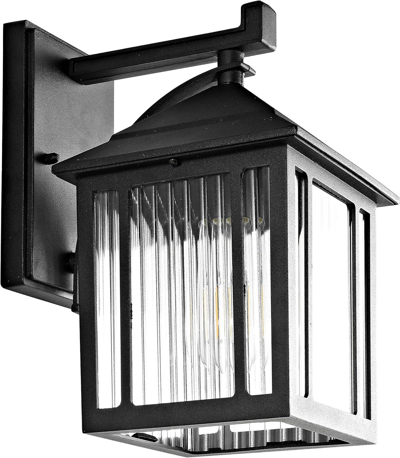 Ranzi Outdoor Wall Lantern - PLT4009 - Clear/Black - Safavieh