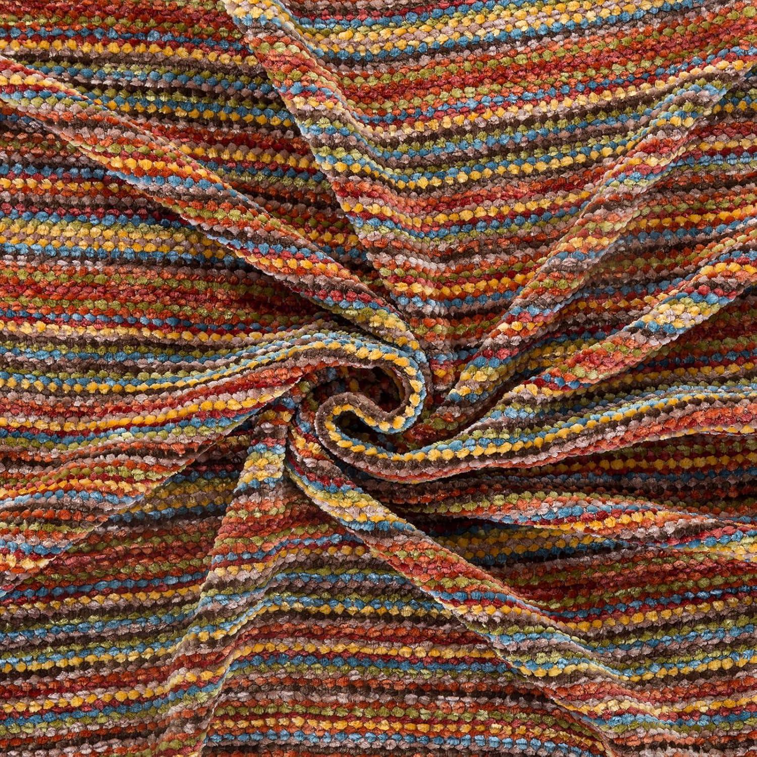 DECOMALL Decorative Throw Blanket with Fringe Soft Striped Multi Color Throws for Couch Sofa Armchair Bed 50”x 60” (Red Multi, 50”x 60”)