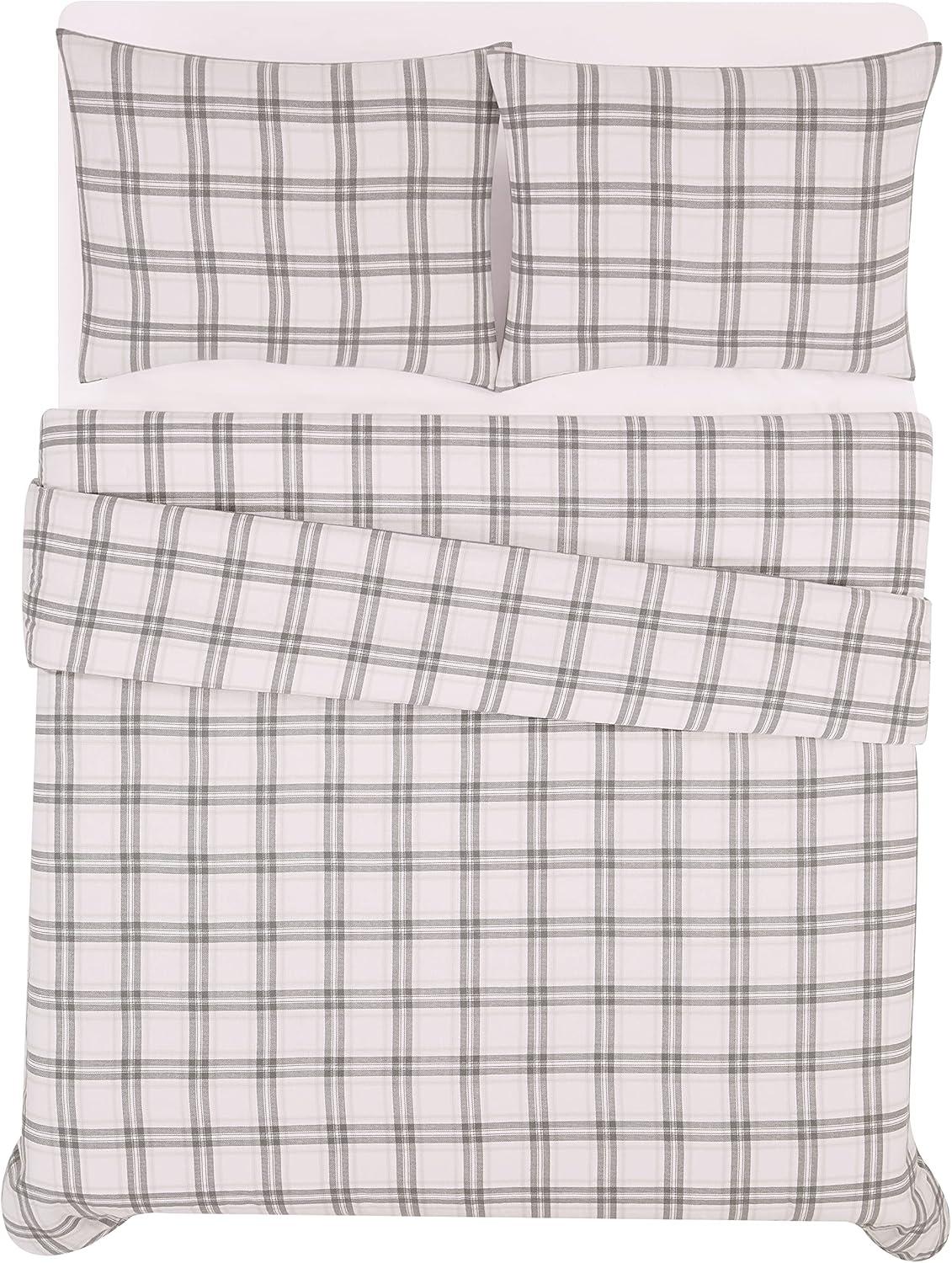 Plaid Flannel Duvet Set - London Fog