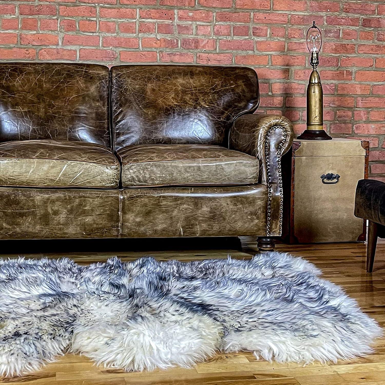 Natural New Zealand Sheepskin Trio Rug | Gradient grey | 3'x5'