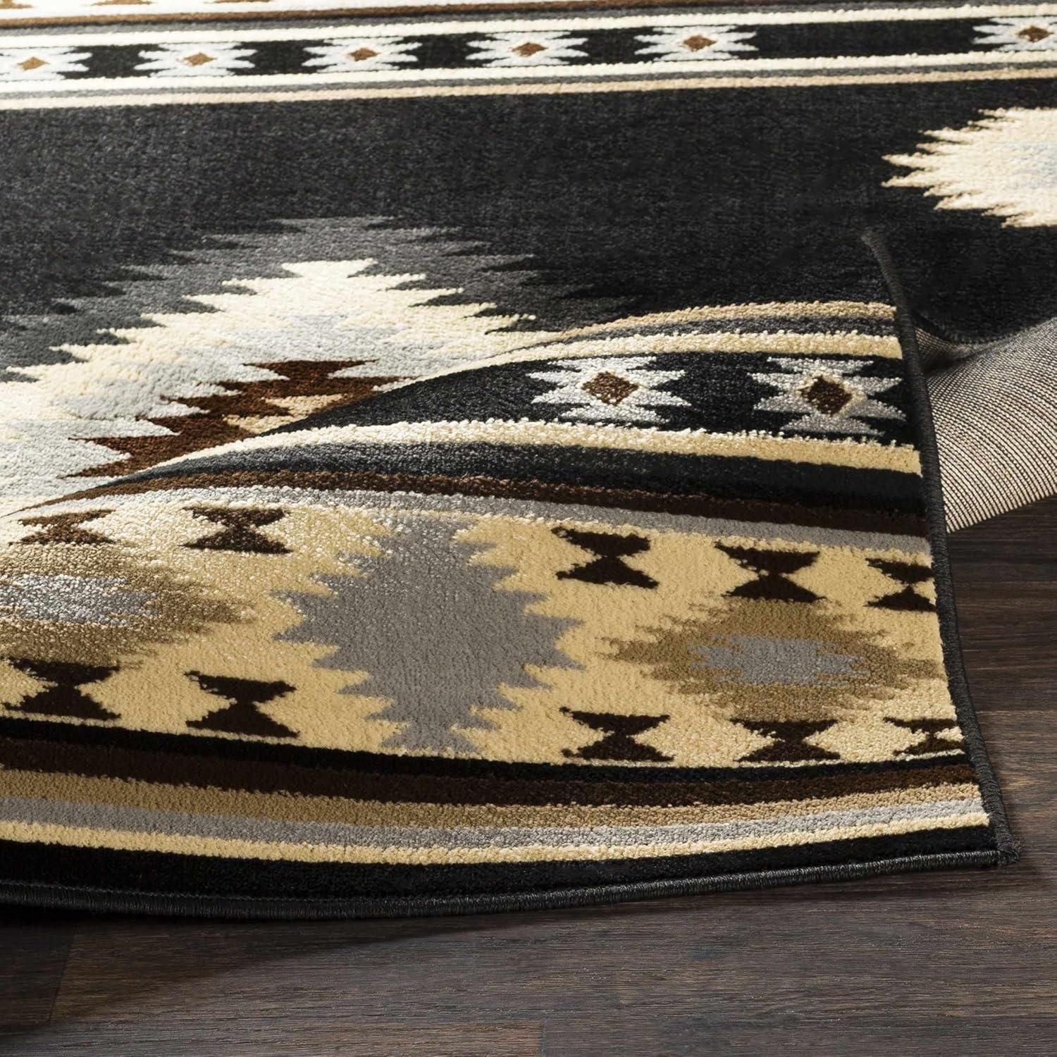 Hauteloom Rectangle Area Rug Black
