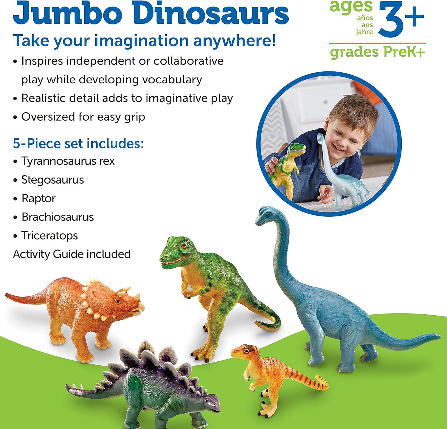 Learning Resources Jumbo Dinosaurs, Set Of 5