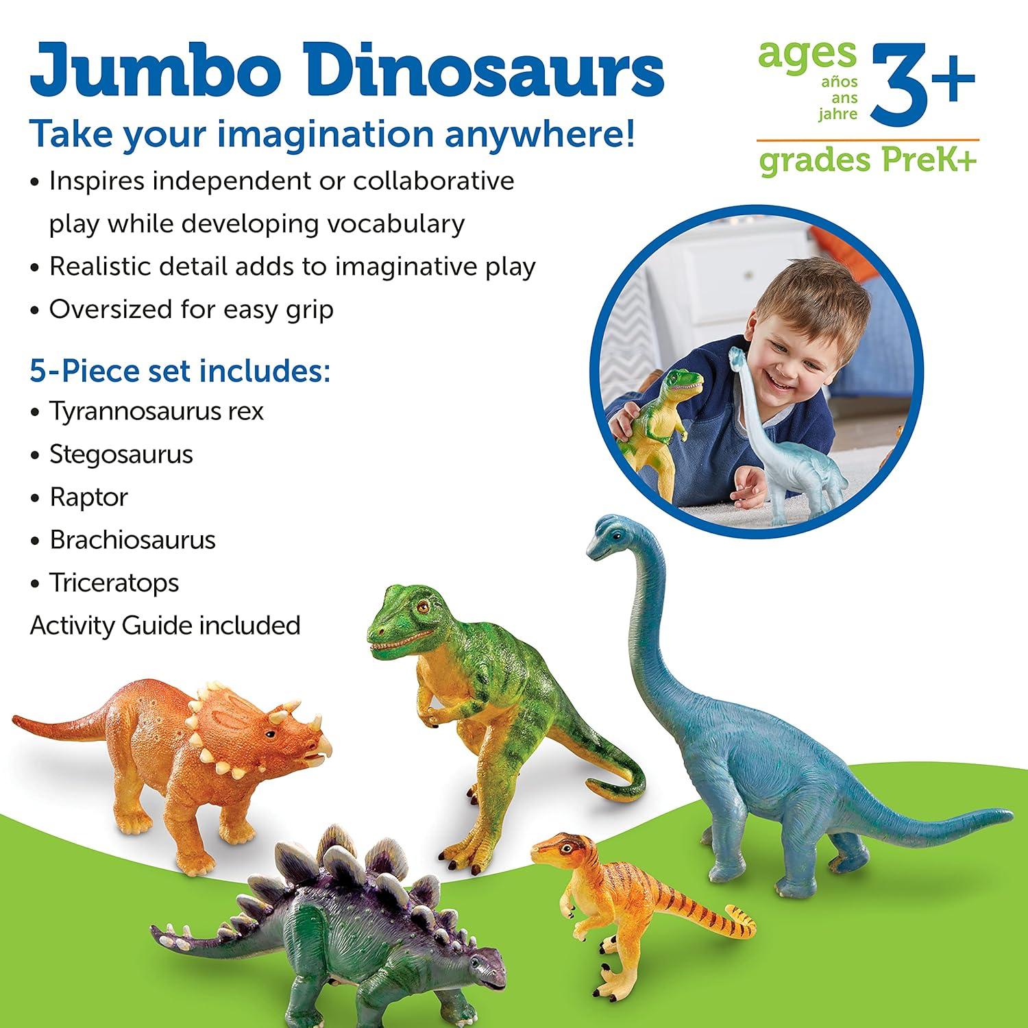 Learning Resources Jumbo Dinosaurs, Set Of 5