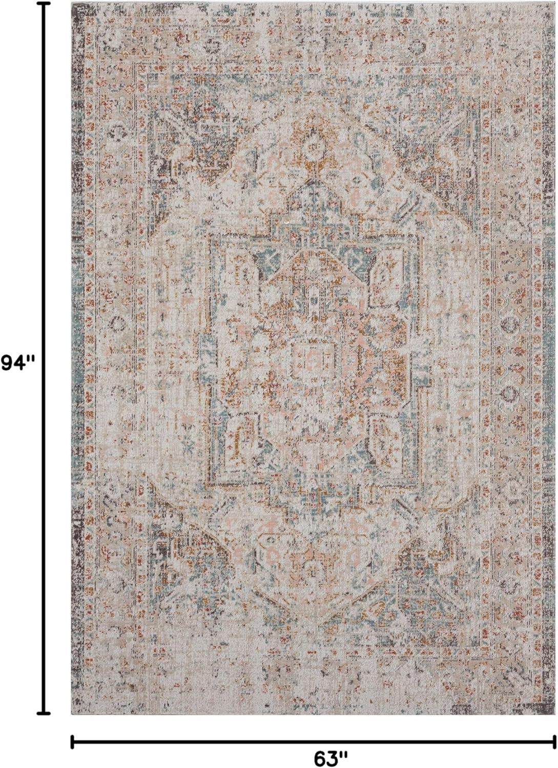 Ox Bay Faded Turkish Indoor/Outdoor Area Rug, Beige/Cream, 5' 3" x 7' 10"