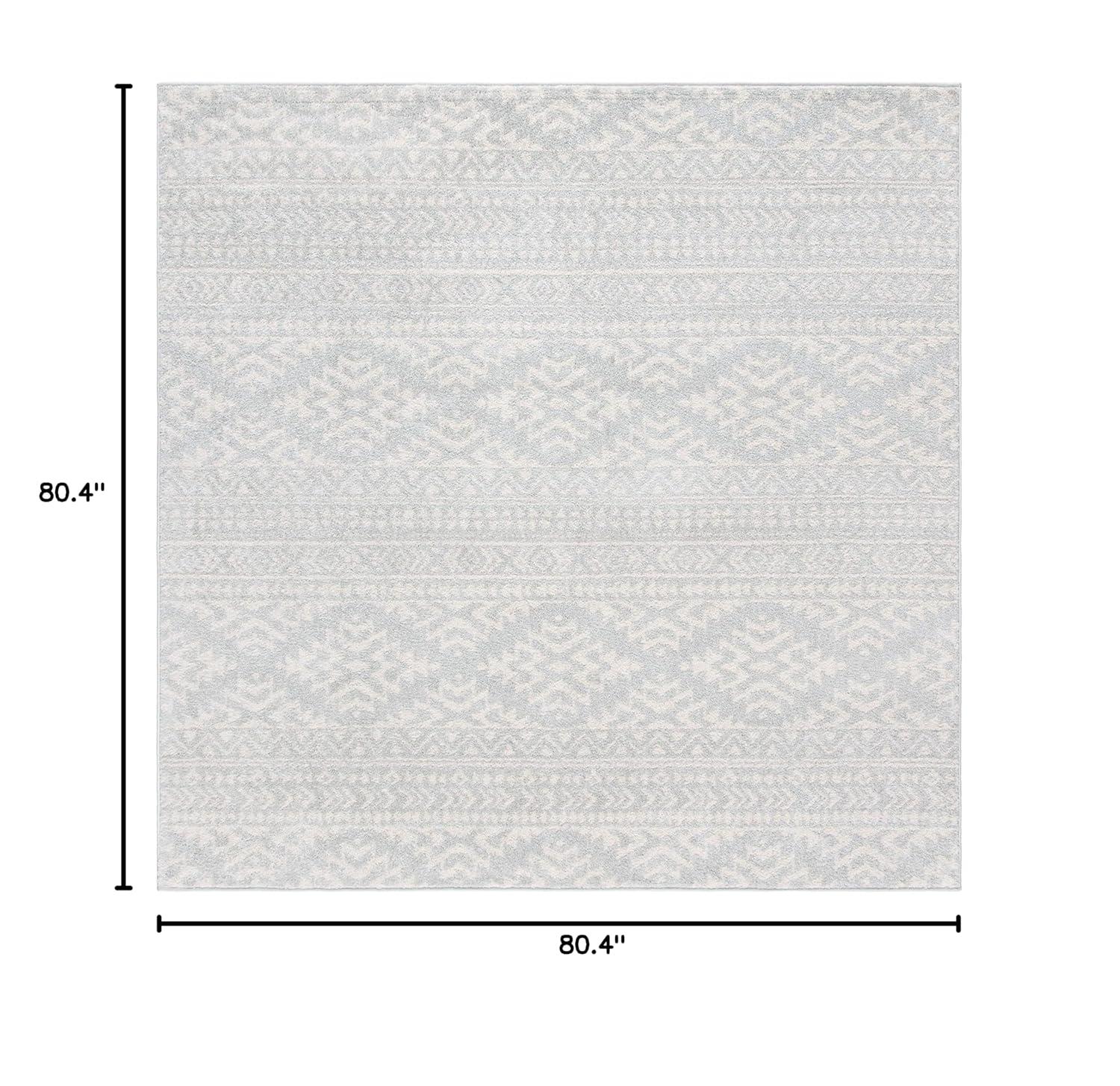 Tulum TUL272 Power Loomed Indoor Area Rug - Light Grey/Ivory - 6'7"x6'7" - Safavieh