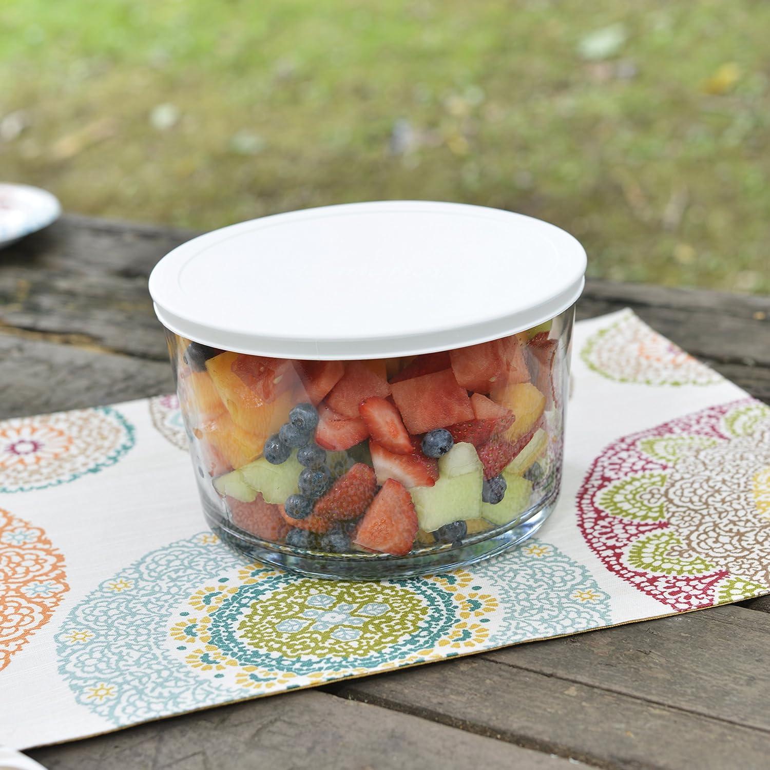 Anchor Hocking Glass Serving Bowl with Plastic Lid