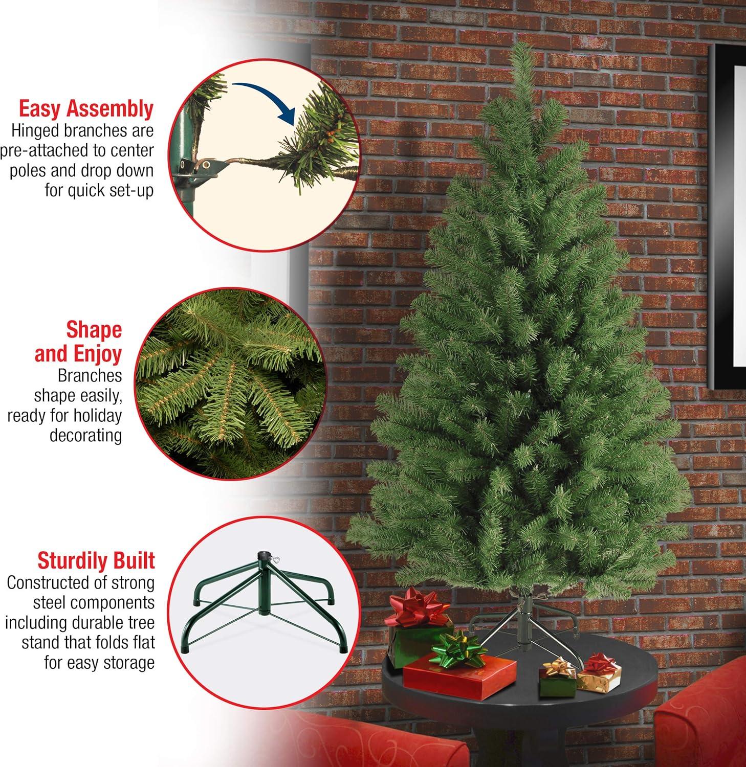 National Tree Company Artificial Full Christmas Tree, Green, North Valley Spruce, Includes Stand, 4 Feet