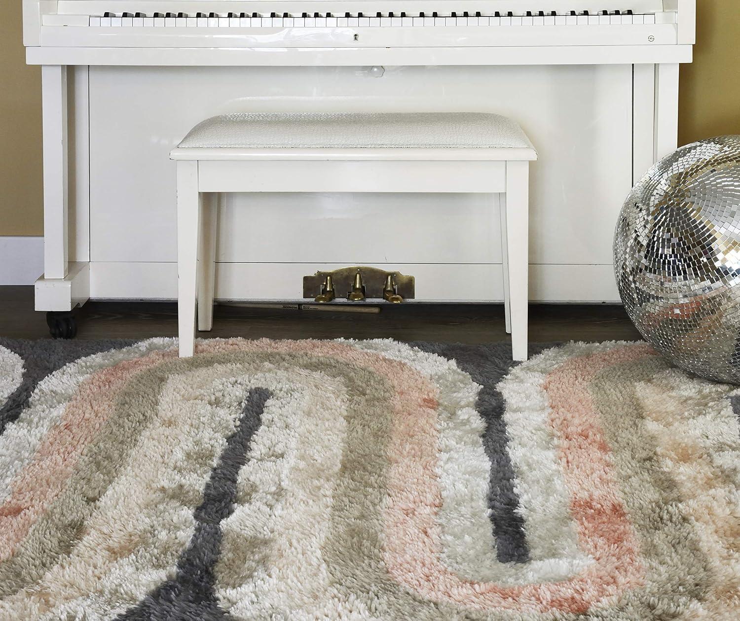 Rupa Geometric Handmade Tufted Pink/Beige/Gray Area Rug