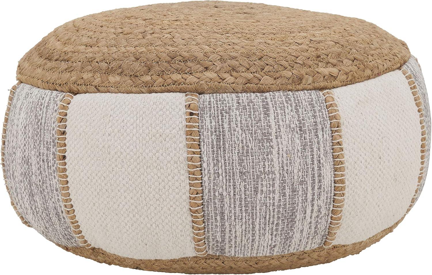 Saro Lifestyle Woven Pouf, 20"x10" Round, Natural