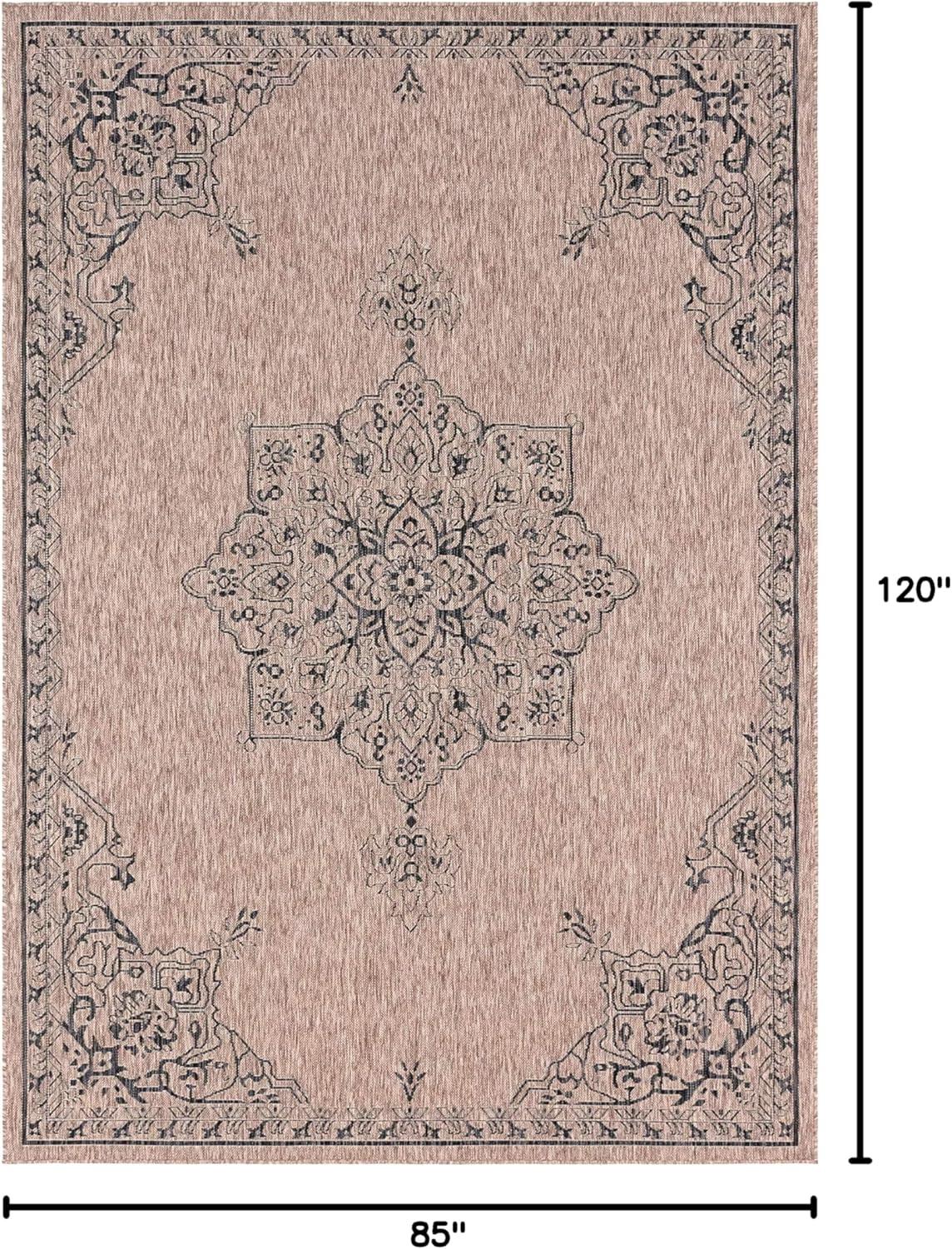 Unique Loom Outdoor Traditional Antique Medallion Woven Area Rug