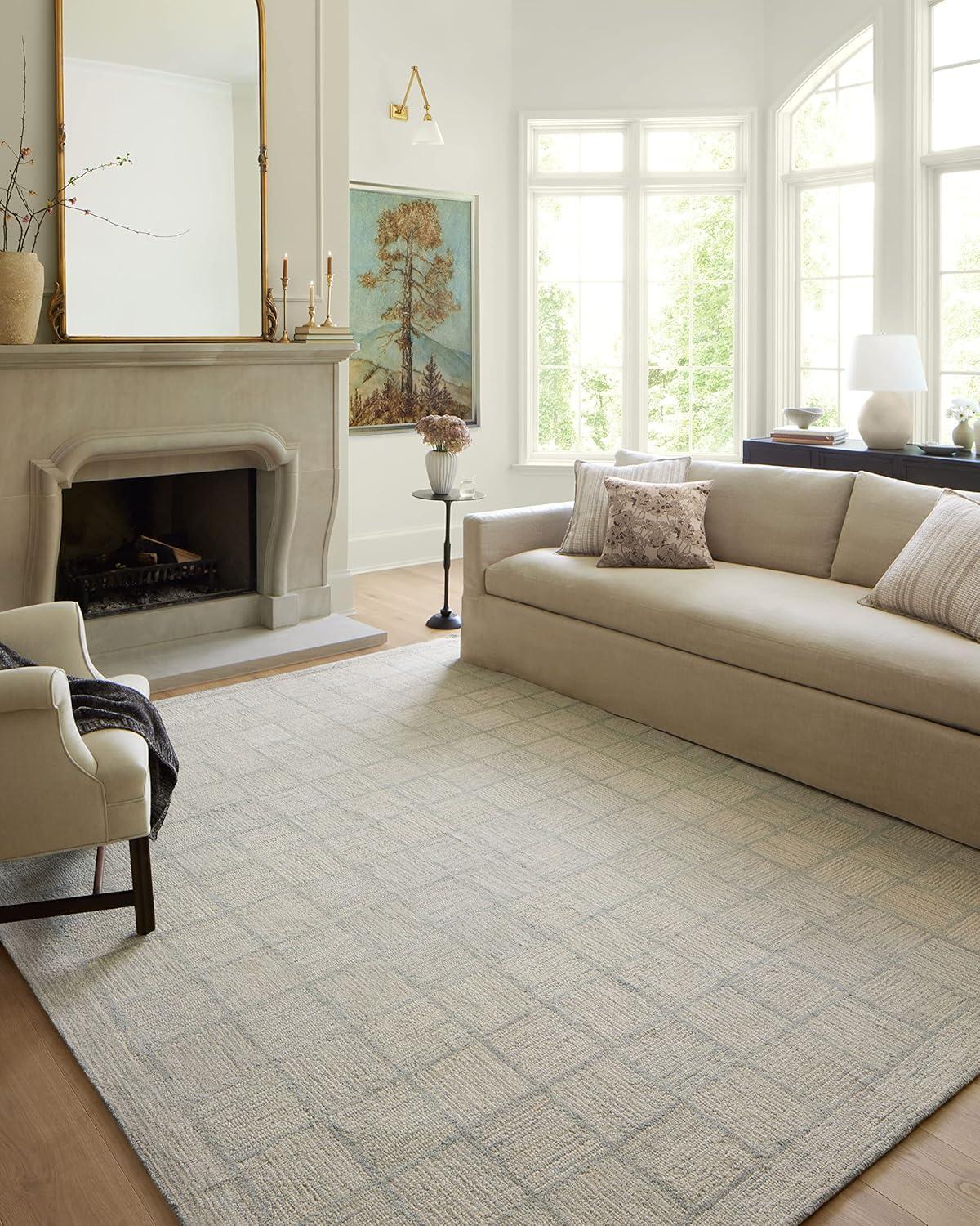 Chris Loves Julia x Loloi Chris Loves Julia x Loloi Francis Collection FRA-03 Silver / Sky, Contemporary  Area Rug