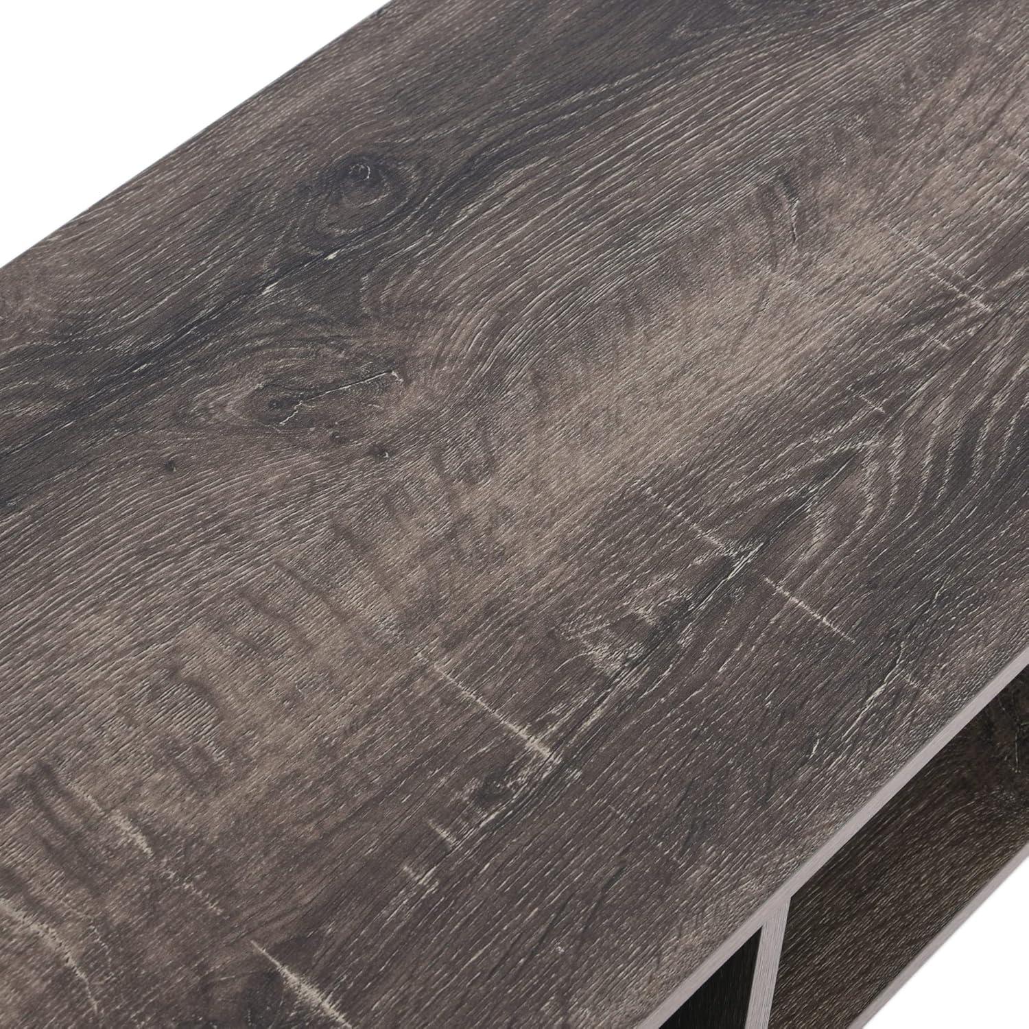 Household Essentials Jamestown TV Stand: Engineered Wood, Iron Frame, for 42" TVs Ashwood