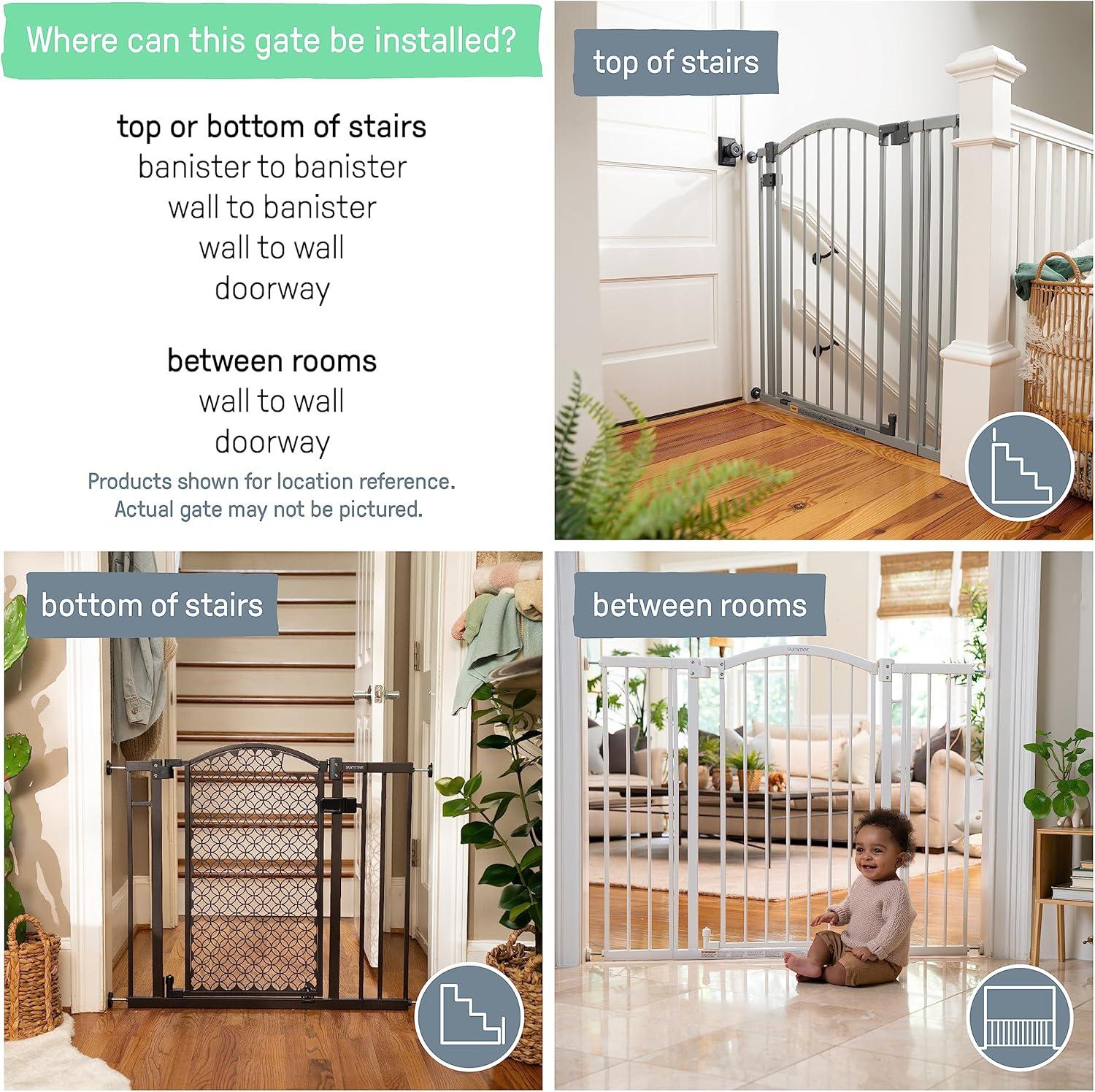 Bronze Extra Tall Metal Walk-Thru Baby and Pet Gate