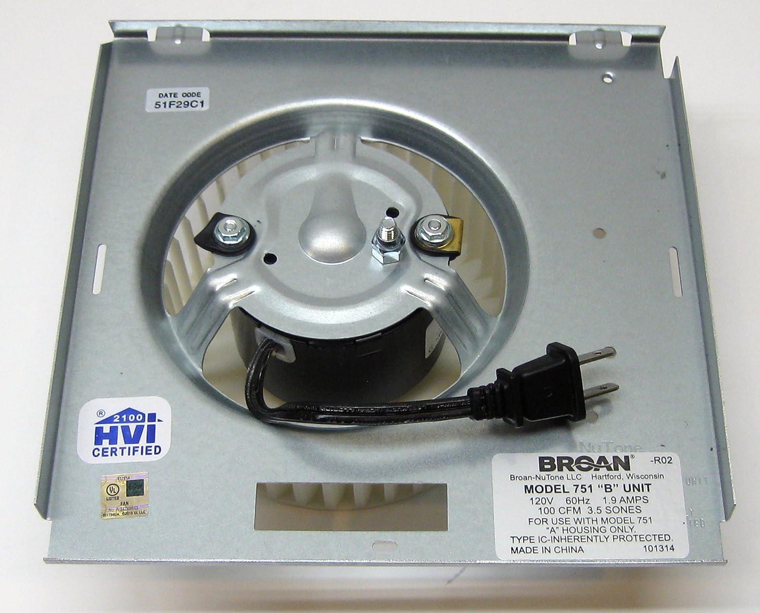 97017705 Motor Assembly for NuTone, 97017705 Bathroom Exhaust Fan, Replacement for 8663RP 8664RP 671R 672R Broan 750 751 752 Fan Ventilation, Replaces 86933000/JA2B104N