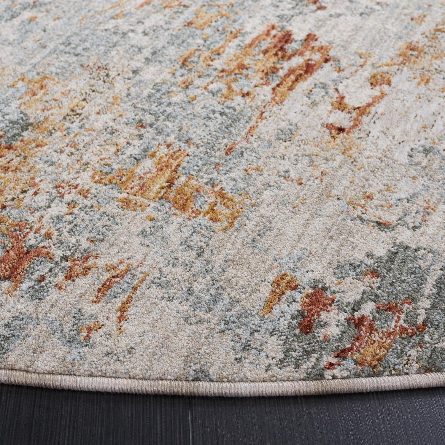 Adrianna ADN200 Machine Made Indoor Area Rug - Blue/Rust - 8'x10' - Safavieh