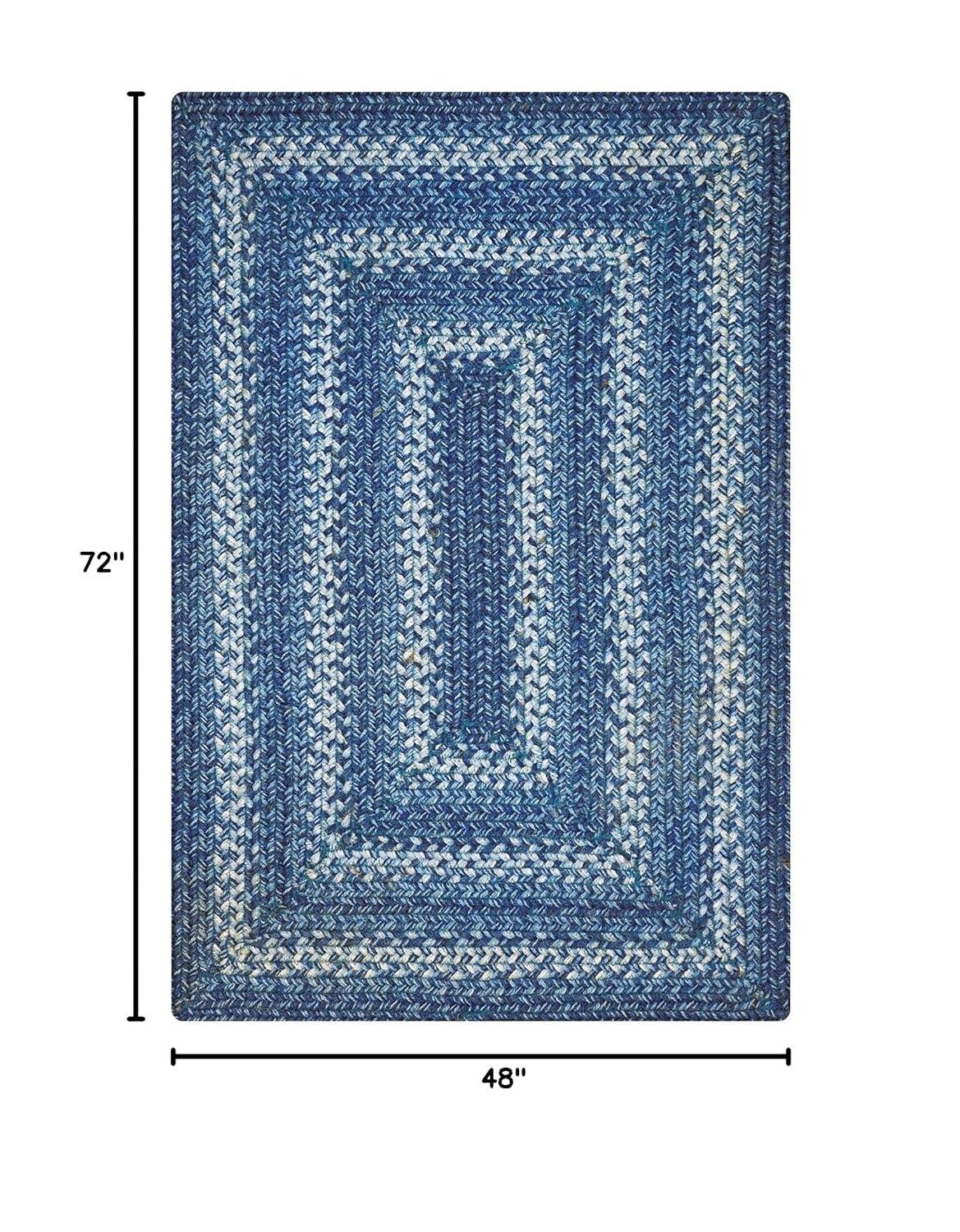 Homespice Denim Jute Blue Braided 4x6 Rug for Living Room, Bedroom Rug and Dining Room. Pet Friendly. Decor Styles- Farmhouse Rug, Rustic, Vintage, Cottage, Primitive, Country, Boho Rug