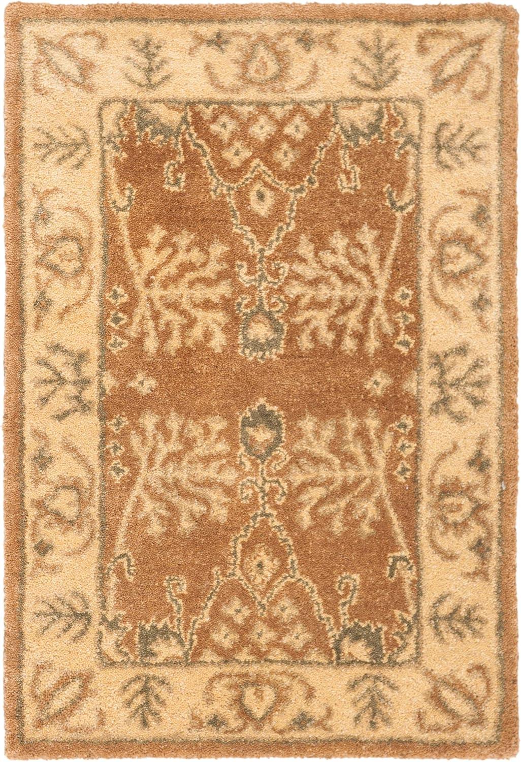 SAFAVIEH Bergama Tarah Traditional Wool Area Rug, Light Brown/Beige, 2' x 3'