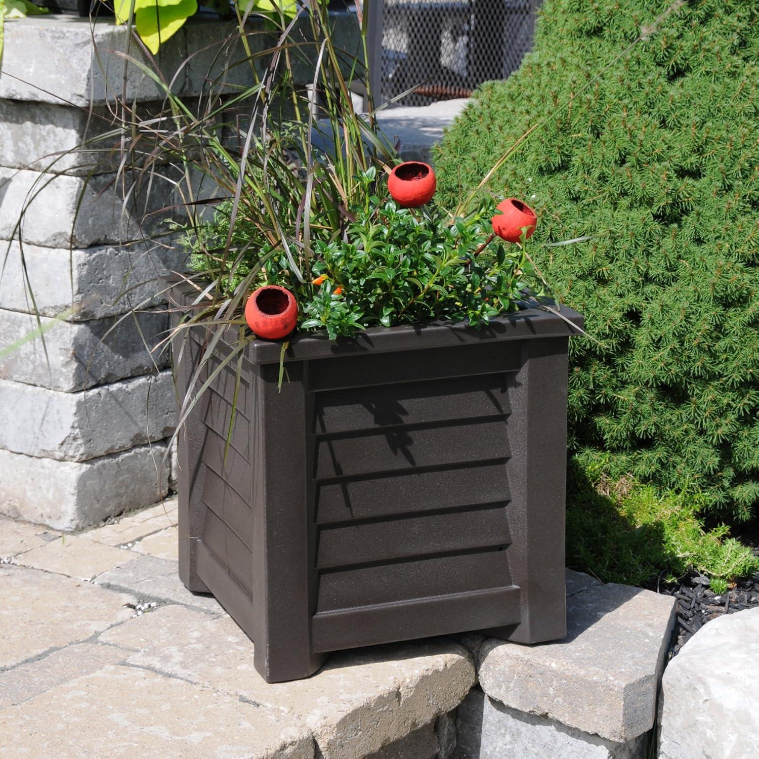Mayne Inc. Lakeland Square Resin Planter with Water Reservoir