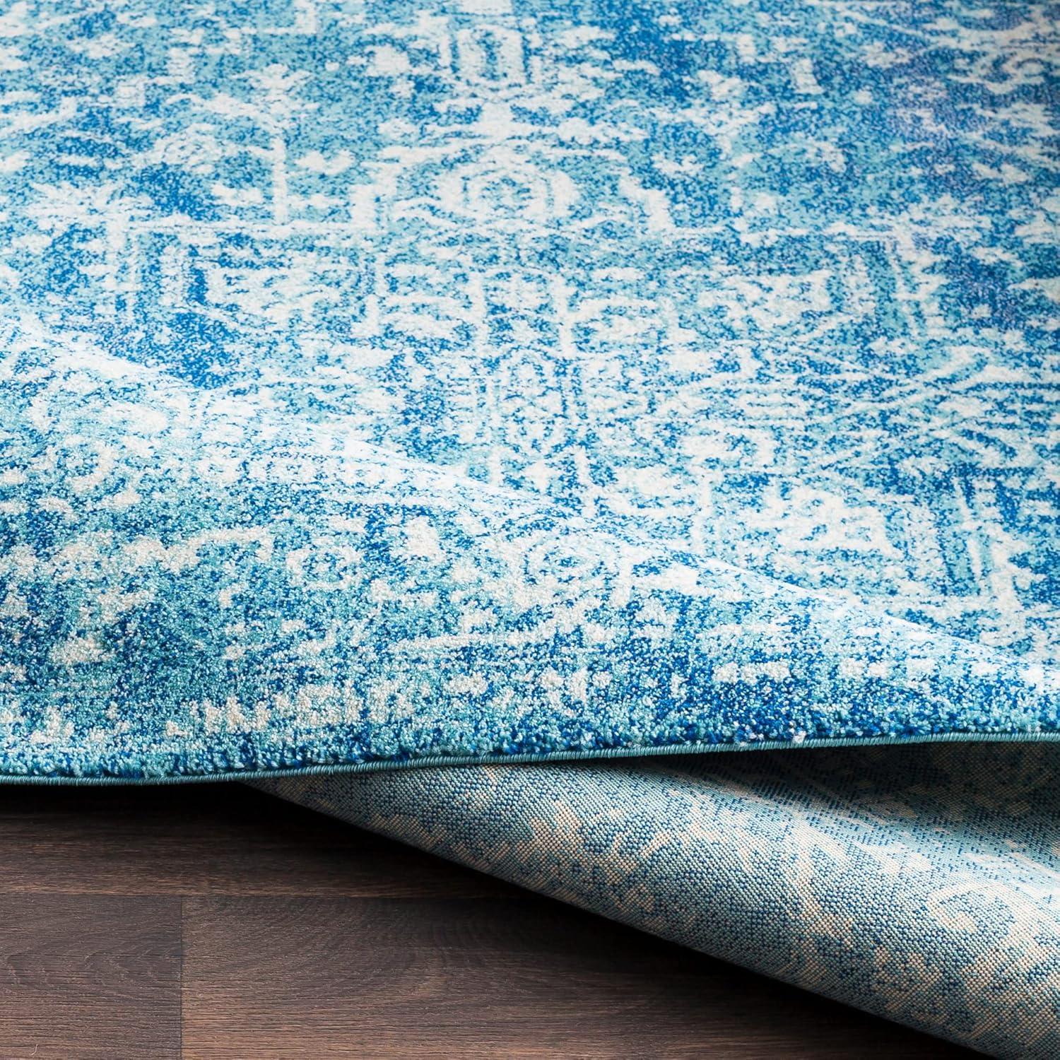 Livabliss 5'3"x7'3" Worsham Traditional Rug Teal: Medium Pile, Fade & Stain-Resistant, Indoor Use
