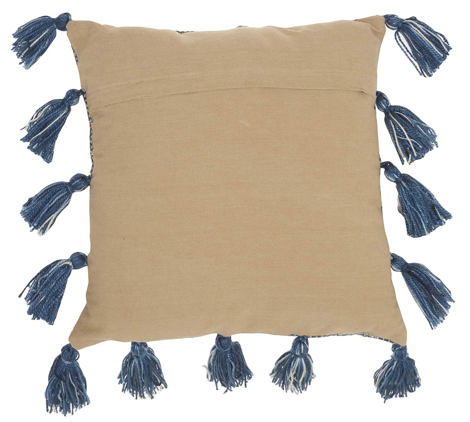 Mina Victory 18" Polyester Blend Throw Pillow With Tassels