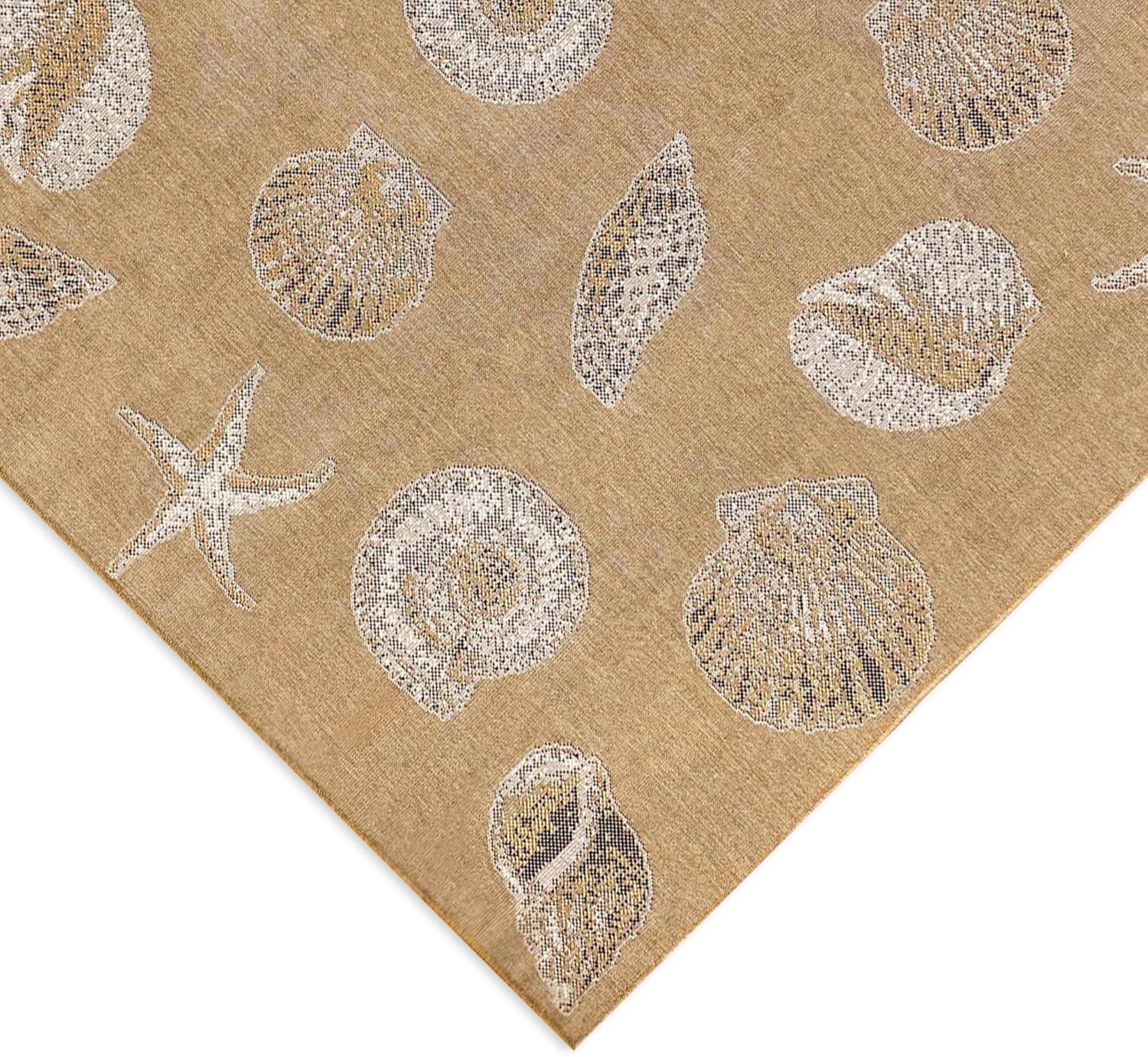 Coastal Charm Sand Synthetic 24" Stain-Resistant Rug