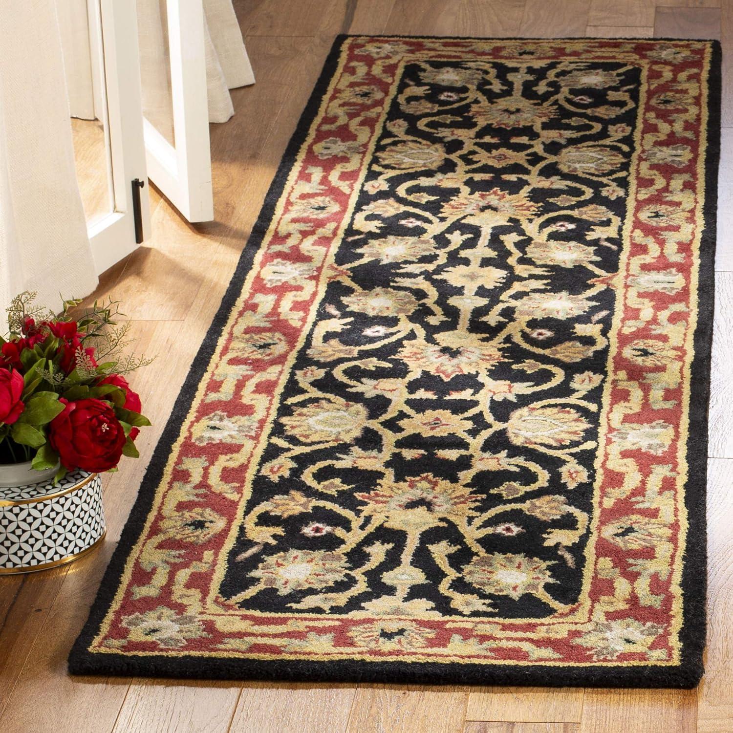 Heritage HG112 Handmade Runner Rug - 2'3"x8' - Black/Red - Safavieh