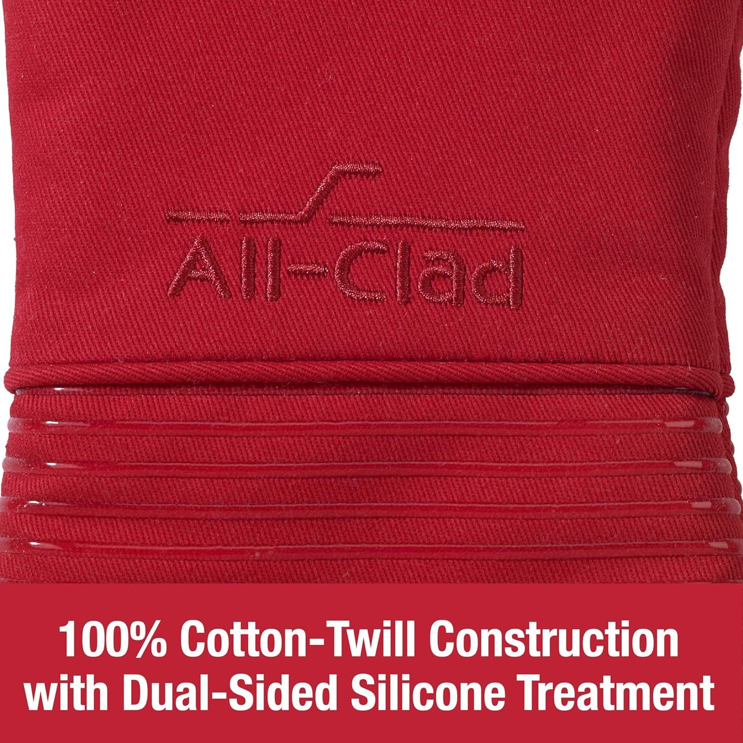 Chili Red Silicone Heat-Resistant Oven Mitt 14"